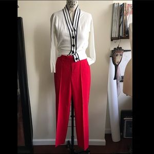 J Crew, Mad Men 1950s Style Red Cropped Pant